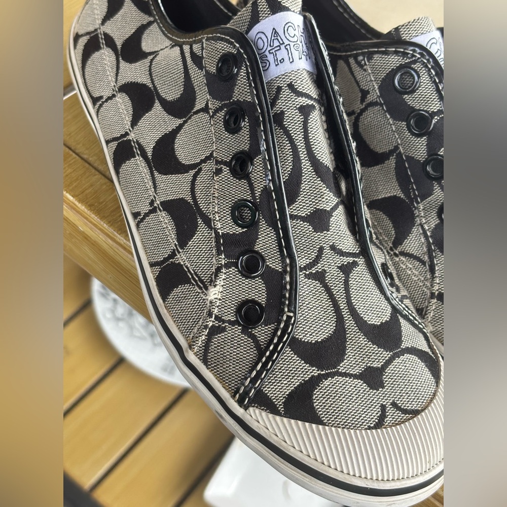 Coach slip on sneaker, black and white 
Size 8 1/2 B - Picture 7 of 10